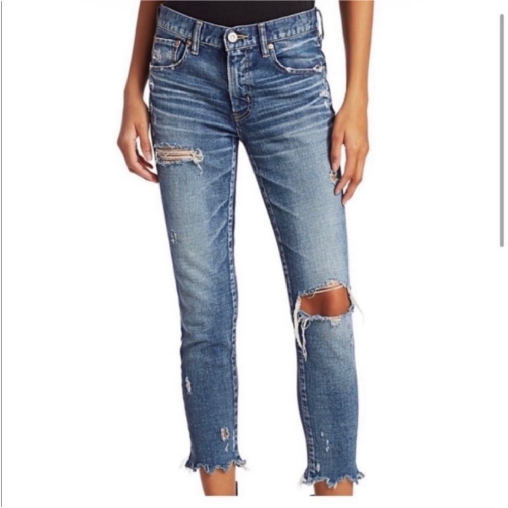 Moussy Vintage Isko Comfort Ridgewood Crop Jeans Size 24 Light Blue